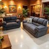 Conjunto de sofá 2 x 3 lugares D28 7025 – Cinza