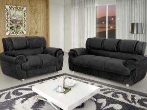 Conjunto de sofá 2 x 3 lugares D28 7025 – Preto