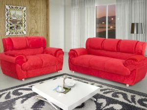 Conjunto de sofá 2 x 3 lugares D28 7025 – Vermelho