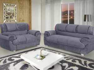 Conjunto de sofá 2 x 3 lugares D28 7025 – Cinza