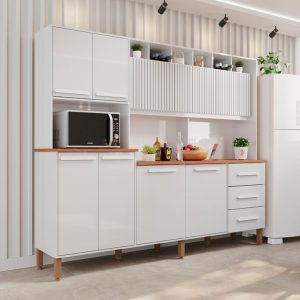 Kit Cozinha Angelina Prime 2.40 m Frisada Branco