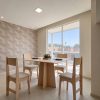 Conjunto Sala Jantar Amanda Tmp Retangular 110 Off White com 4 Cadeiras Delta Mel/Savana Sonetto - SrMoveis