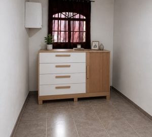 Cômoda Valdemóveis Andorinha 100%Mdf Cinamomo/off White Com Acabamento Pintura Uv