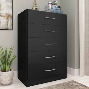 Comoda Aruba 5 Gavetas Preto Fellicci