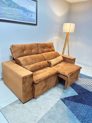 Sofá Retrátil Reclinável Beatriz 1.95m - TERRACOTA - ESTOFAMART