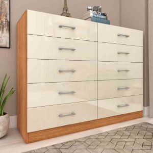 Comoda Caribe 10 Gavetas Cinamomo/Off White Fellicci