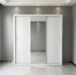 Guarda-Roupa Master Larg. 1.88m 3 Portas com Espelho Master Branco Carioca