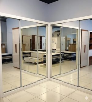 Guarda-Roupa Veneza Gold c/ espelho 6 portas e 8 gavetas – Branco