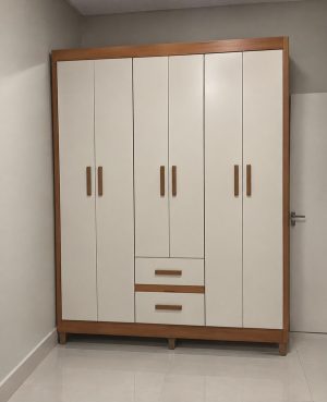 Guarda Roupa Coimbra 6 Portas Cinamomo.off White - Fellicci