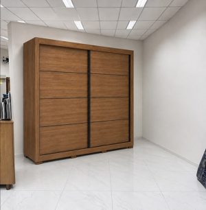 Guarda Roupa Casal c/ Espelho 2 Portas Correr 4 Gavetas Copacabana Cedro/Flex - Rud Rack
