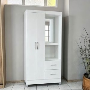 Roupeiro Capelinha Cordoba 2P2G - Branco Poquema ( consultar disponibilidade)
