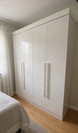 Roupeiro Da Vinci Plus 4 Portas Branco 100% MDF Larg. Larg. 1.85m D’ Doro