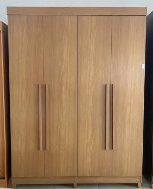 Roupeiro Da Vinci Plus 4 Portas 3 Gavetas Cinamomo MDF Larg. 1.85m D’ Doro