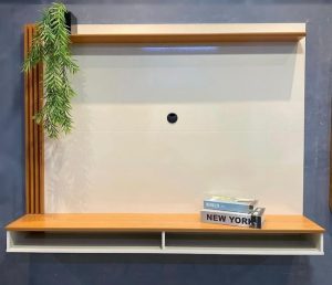 Painel Davos 55″ – Off White/Cedro