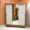 Guarda-Roupa Dubai Larg. 1.79m 03 Portas Com Espelho Cinamomo/Off White Carioca