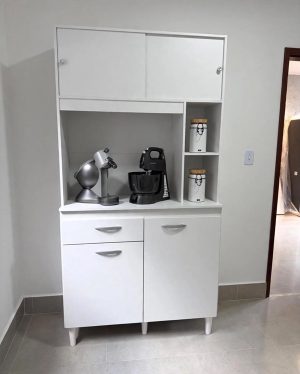 Armário de Cozinha Duda 90cm 4 Portas 1 Gaveta Poquema - Branco