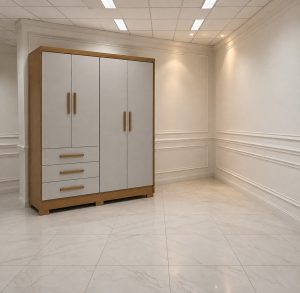 Guarda Roupa Solteiro 4Pt 3G Encant N. Horizonte Cumaru/Fendi