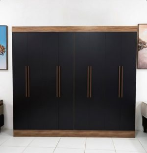 Roupeiro California 8Portas 4Gavetas Castanho.Preto Doiripel