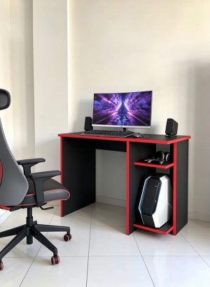 Mesa Gamer PR Plus Preto/Vermelho Moveis Parana