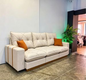 Sofá Gran Best Prime 320cm em Linho 6 Lugares Retrátil e Reclinável 3 Módulos Aifos