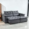 Sofá Retrátil Iron 180cm Veludo Cinza - INNOVE