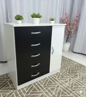 Comoda Itaborai.Itaipu 5G1P Branco com Preto