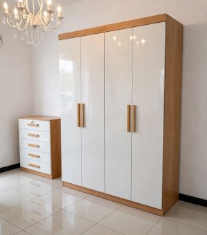 Guarda-Roupa 4 Portas Colibri + Cômoda Ipanema Cinamono/Off White –