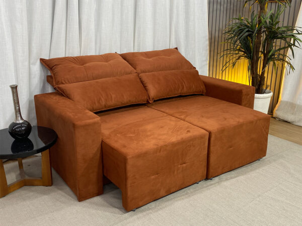 Sofá Retrátil Reclinável 1.80 m - Modelo Lia - Terracota 604