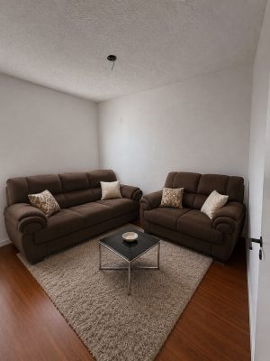 Conjunto de sofá 2 x 3 lugares D28 7025 – Marrom