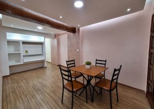 Conjunto Mesa Tubular Marabá c/4 Cadeiras 0.68×0.68m – Preto Fosco/Marrom Courino - LD