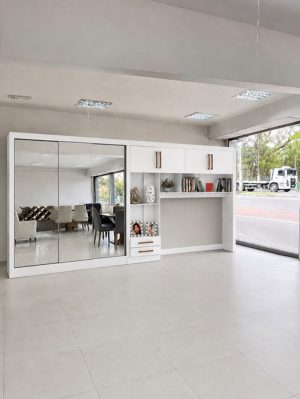 Modulado 4 Portas + Guarda-Roupa 3 Portas Dubai/Santiago Premium Branco – CARIOCA MÓVEIS