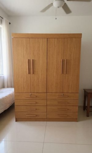Roupeiro Mônaco 4 Portas 8 Gavetas Cinamomo Larg. 1.60m D' Doro