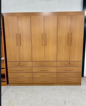 Roupeiro Mônaco 6 Portas 12 Gavetas Cinamomo Larg. 2.40m D’ Doro
