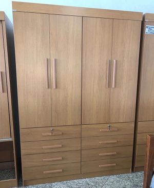 Roupeiro Mônaco 4 Portas 8 Gavetas Cinamomo Larg. 1.60m D' Doro