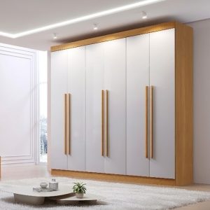 Guarda-Roupa 6 Portas Monte Carlo/Da Vinci 2,32 m Cinamomo/Off White – D’DORO