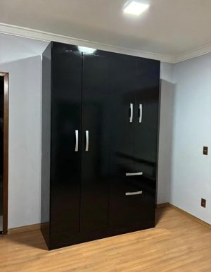 Guarda Roupa New Marbella Solteiro 5 Portas 1 Gaveta Evidencia - Preto ( Consultar Estoque )