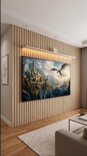 Painel Nobre Ripado Tvs  85″ – Off White - Gelius