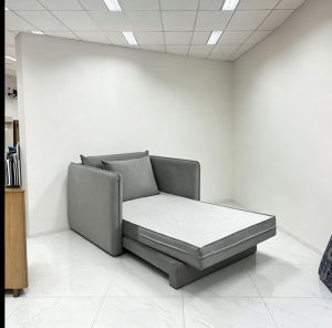 Sofá Cama Noronha Solteiro Dobrável com Colchão 1.08m Almofadas Soltas Jc Estofados Cinza
