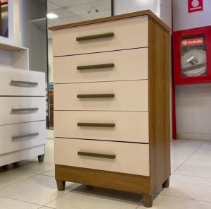 Comoda Paola Plus 5 Gavetas Cor Cedro/Areia 1V Rud Rack