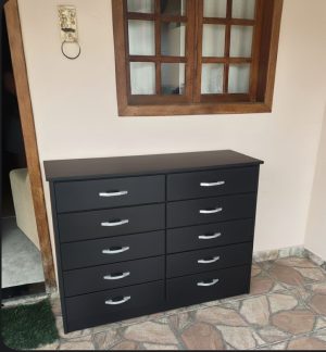 Comoda Macae.Parati 10 Gavetas Preto