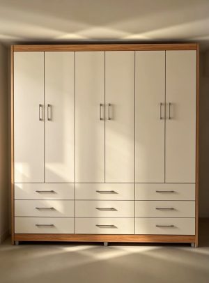 Guarda-Roupa 6 Portas Paraty 3690 1,50 m Cinamomo/off White – FELLICCI