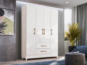 Guarda Roupa Paraty 4 Portas Branco Moval