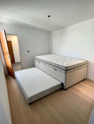 Cama box solteiro com auxiliar e baú