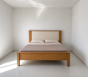 Cama de Casal Conquista Móveis Pérola Cinamomo e Off-White