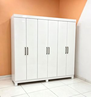 Guarda-Roupa Recife Larg. 1.53m 6 Portas 2 Gavetas Branco Carioca