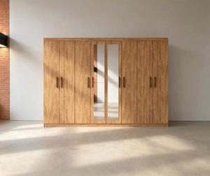 Guarda-Roupa 8 Portas Rubi 2,08 m(Com Espelho)Cinamono – CARIOCA MÓVEIS