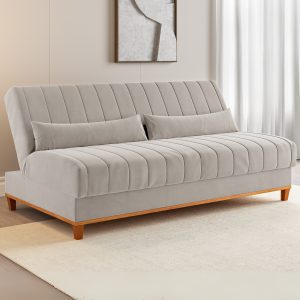 Sofá Cama Luna/Duna 1,80 m Veludo Marfim – VIERO MÓVEIS