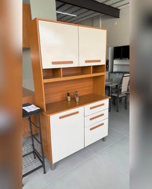 Armário Kit de Cozinha Sofia 4 Portas 2 Gavetas – Cinamomo/Off White