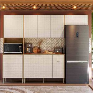 Cozinha Soul com Balcao 1200 9P1G Freijo.Caramelo Kits Parana