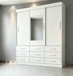 Guarda-Roupa New Star 3 portas de correr Sem espelho – Branco